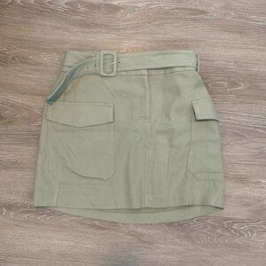 Express Olive Green High Waisted Cargo Belted Skirt